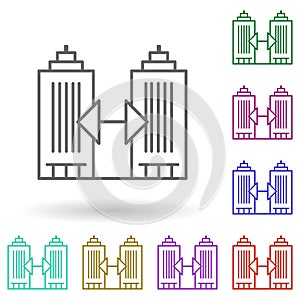 B2b, building, business multi color icon. Simple thin line, outline vector of growth hacking icons for ui and ux, website or photo