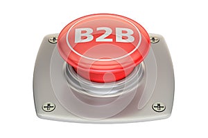 B2B button, 3D rendering