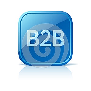 B2B icon on blue web button