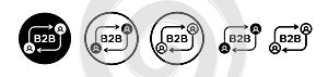 B2B icon vector set on white background