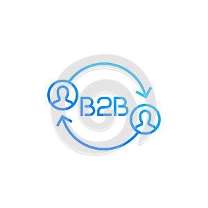 B2b logo, vector icon on white