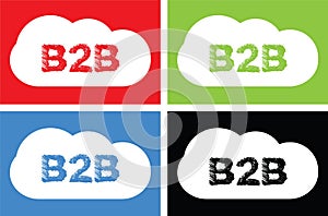 B2B text, on cloud bubble sign.