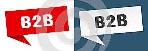 b2b banner. b2b speech bubble label set.