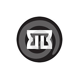 B or BB abstract logo monogram, simple initial BB logomark - Vector photo