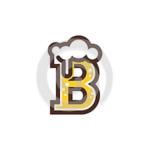 B for beer logo, with froth above it