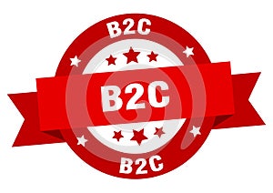 b2c round ribbon isolated label. b2c sign.