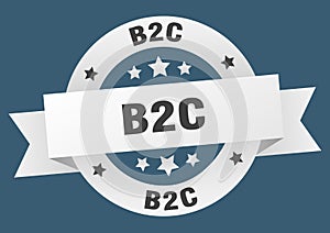 b2c round ribbon isolated label. b2c sign.