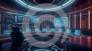 High-Security Sci-Fi Control Center