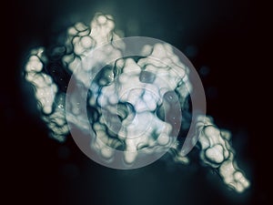 B-cell maturation antigen (BCMA, extracellular domain) protein. 3D rendering based on protein data bank entry 2kn1