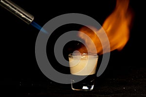 B52 cocktail with kahlua, baileys and cointreau