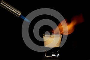 B52 cocktail with kahlua, baileys and cointreau