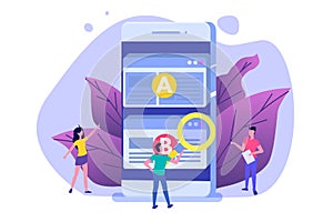 A-B comparison. Split testing concept.