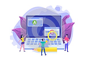 A-B comparison. Split testing concept.