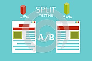A-B comparison. Split testing. Concept vector illustration