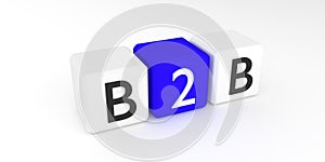 B2b concept, 3d render, 3d illustration