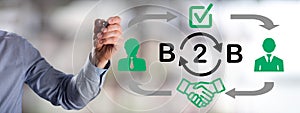 B2b concept drawn by a man