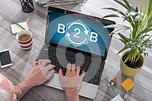 B2b concept on a laptop