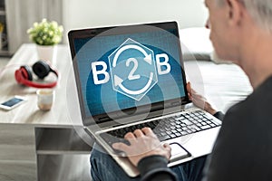 B2b concept on a laptop screen