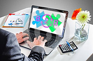 B2b concept on a laptop screen