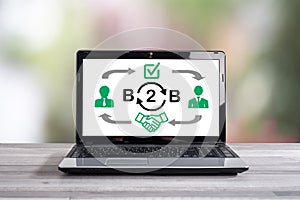 B2b concept on a laptop screen