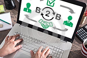 B2b concept on a laptop screen