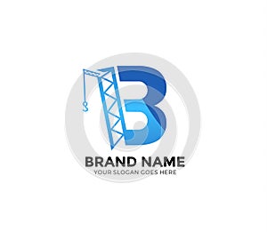 B construction Logo Design Concept