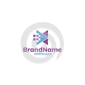B Digital Media Logo Design Vector