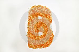 B Font Letter Breadcrumbs White Background