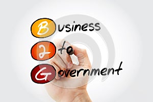 B2G Ã¢â¬â Business To Government acronym with marker, business concept background photo