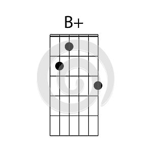 B+ guitar chord icon