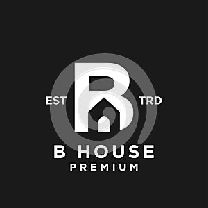 B House minimalist logo icon design