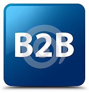 B2b blue square button