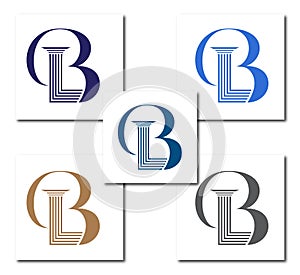 B Law Or BL Law Firm Logo Design