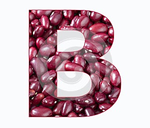 B, Letter of the Alphabet - Red adzuki bean - Phaseolus vulgaris