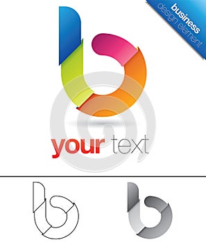 B Letter Design Element