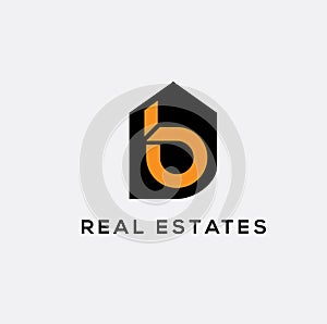 B letter real estates logo. House vector logo