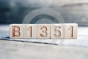 B1351 SARS-CoV-2 Mutation Written On Wooden Blocks On A Board photo