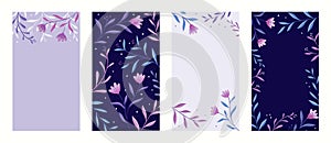 Set ofÃÂ  modern floral vector banner. Botanical illustration template background.