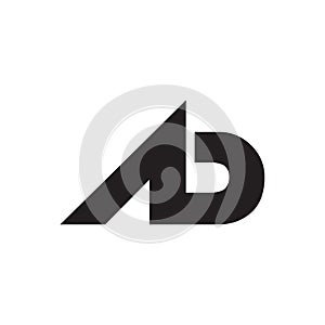 A B simple letter logo design vector