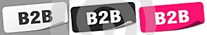 b2b sticker. b2b sticker set on white background