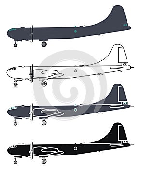 B29 superfortress airplane, Right view.