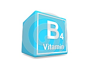 B4 vitamin on blue cube