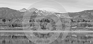 B&W Colorado Lake and Rocky Mountains Layers