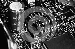 B/w motherboard with jumpers