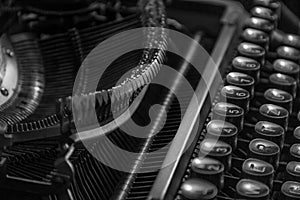 B&W photo, Old Typing Machine