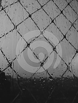 B/W photography of a rainy day