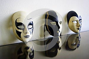B&w venetian masks