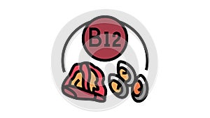 b12 vitamin color icon animation