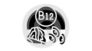 b12 vitamin glyph icon animation