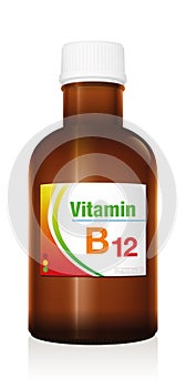 B12 Vitamin Medicine Bottle Vial